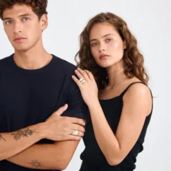 PRISM rings 2-in-1 set, silver-plated