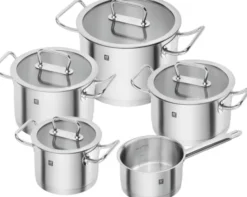 Pro 5-st, Gryt & kastrullset, Silver
