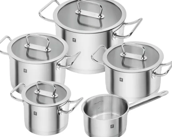 Pro 5-st, Gryt & kastrullset, Silver