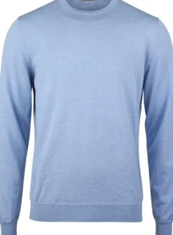 Pullover Knitted Crew Neck With Patch Merino Wool
