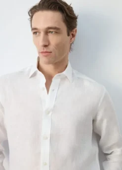 Regular-fit 100% linen shirt