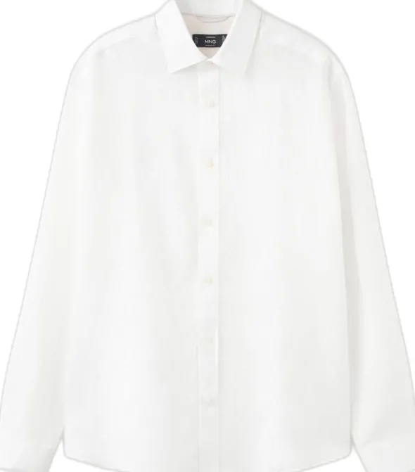 Regular-fit 100% linen shirt