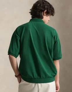 Relaxed Fit Mesh Polo Shirt