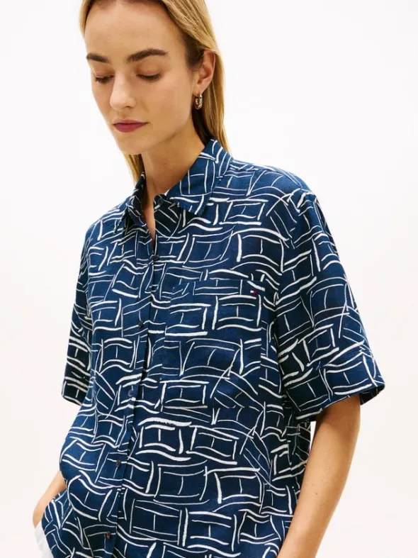 Relaxed Fit Pure Linen Short Sleeve Shirt