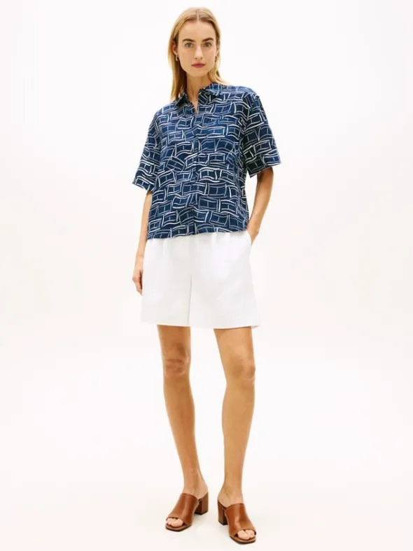 Relaxed Fit Pure Linen Short Sleeve Shirt