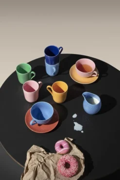 Rhombe Color Krus med hank 33 cl rosa porcelæn