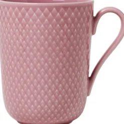 Rhombe Color Krus med hank 33 cl rosa porcelæn