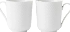 Rhombe mugg 33cl, white 2 st.