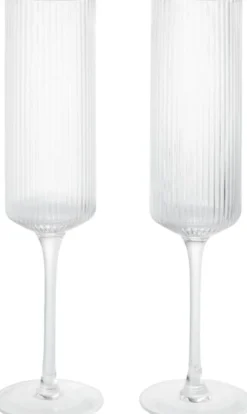 Ripple Champagne Flutes - Set of 2 - Clear