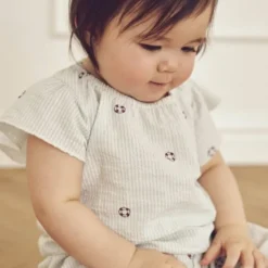 Seersucker stripe frill s/s T baby
