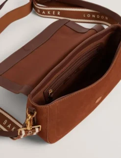 SHAYNE Webbing Suede Crossbody Bag