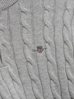 Shield Cotton Cable Half Zip Sweater
