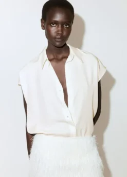 Short-sleeved lyocell shirt