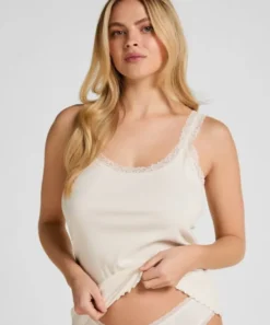 Singlet Rib Jersey Lace