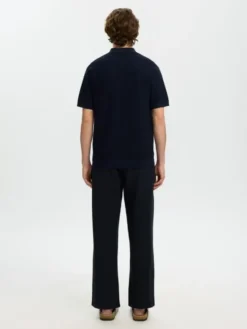 SLHCRAN SS KNIT STRUCTURE ZIP POLO