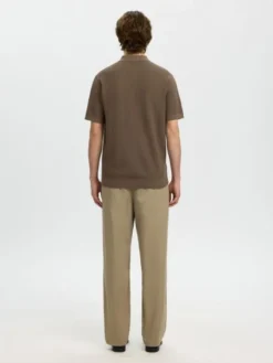 SLHCRAN SS KNIT STRUCTURE ZIP POLO