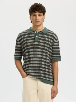 SLHDANE SS KNIT COLOR STRUCTURE POL