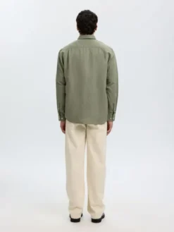 SLHREGCLAY LINENBLEND LS SHIRT CLA