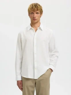 SLHREGCLAY LINENBLEND LS SHIRT CLA