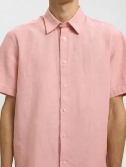SLHREGCLAY LINENBLEND SS SHIRT CLA