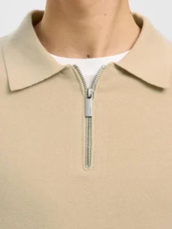 SLHTELLER FN RELAXED HALF ZIP POLO
