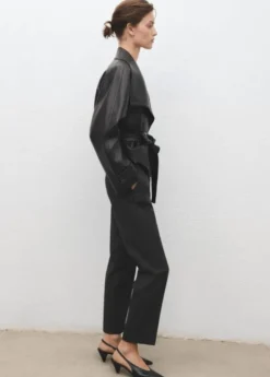 Slim cropped pinstripe trousers