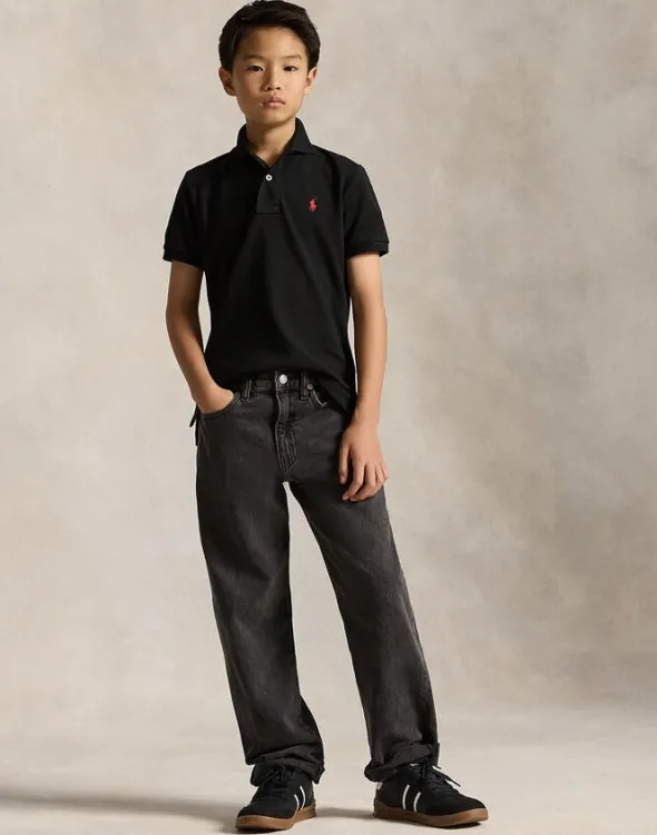 Slim Fit Cotton Mesh Polo Shirt Kids