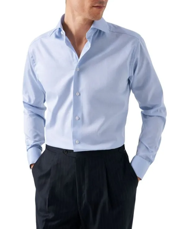 Slim Fit Light Blue Signature Twill Shirt