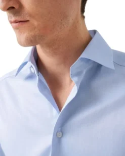Slim Fit Light Blue Signature Twill Shirt