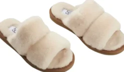 Slippers of 100% New Zealand Sheepskin, Nature
