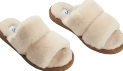 Slippers of 100% New Zealand Sheepskin, Nature