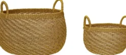 Solar Baskets Natural/Orange set of 2