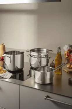 Stainless Steel Grydesæt 4 stk. 1,8 l 3,6 l 4,8 l & pasta in