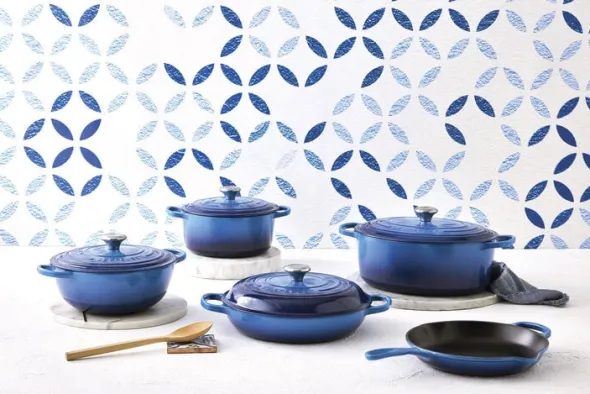Stegepande støbejern 23 cm Azure Blue