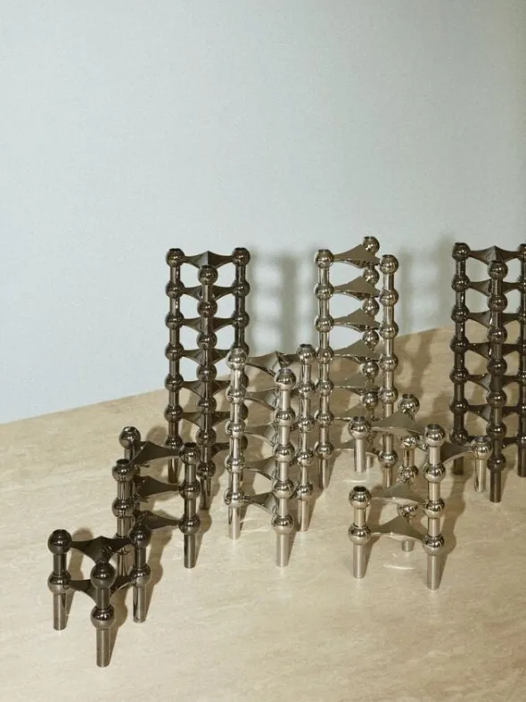 STOFF Nagel ljusstake krom