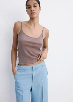 Straight low-rise denim Bermuda sho