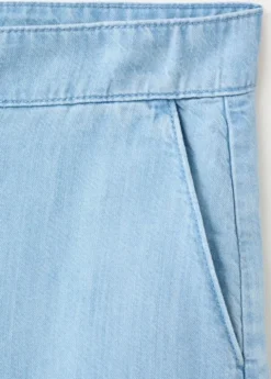 Straight low-rise denim Bermuda sho