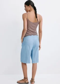 Straight low-rise denim Bermuda sho