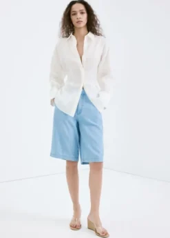 Straight low-rise denim Bermuda sho