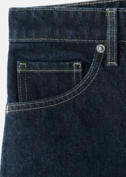 Straight mid-rise denim shorts