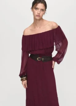 Strapless dress with ruffles