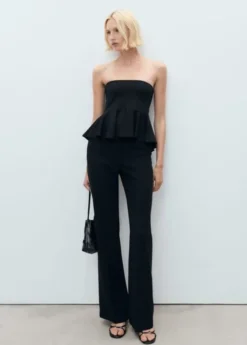 Strapless peplum top