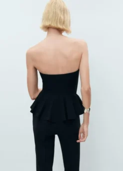 Strapless peplum top