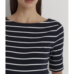 Striped Boatneck Top