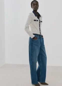 Striped cardigan with jewel buttons