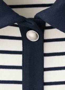 Striped cardigan with jewel buttons