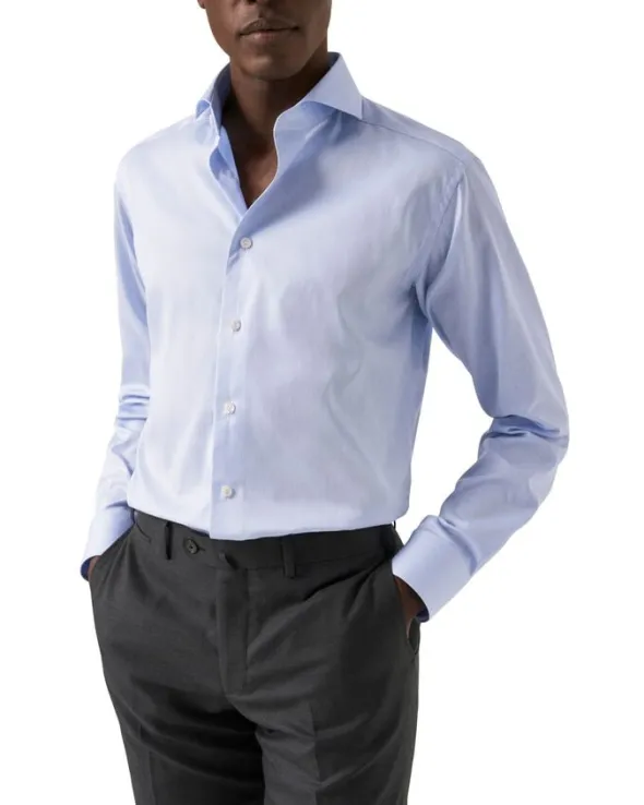 Super Slim Fit Light Blue Signature Twill Shirt