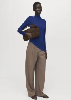 Sweater with asymmetrical turtlenec