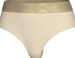 Thong with elastic waistband