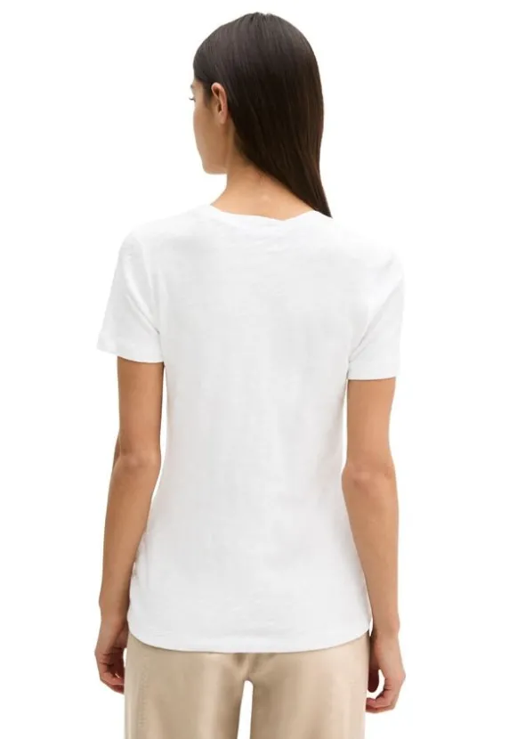 T-shirt, deep round neck twisted